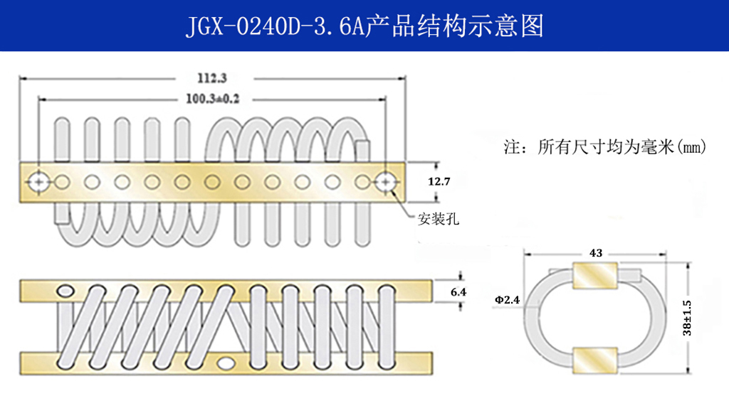 JGX-0240D-3.6A多應(yīng)用鋼絲繩隔振器結(jié)構(gòu)